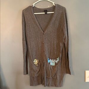 Disney Gray Knit Cardigan with Branded Neck Tag 0155
